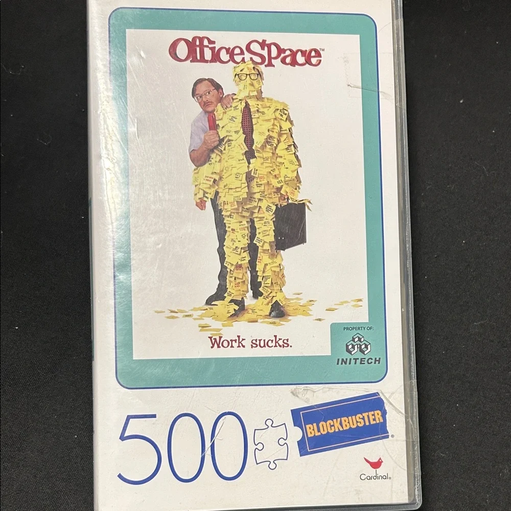 Office Space Movie 500-Piece Jigsaw Puzzle in Plastic Retro Blockbuster VHS Box